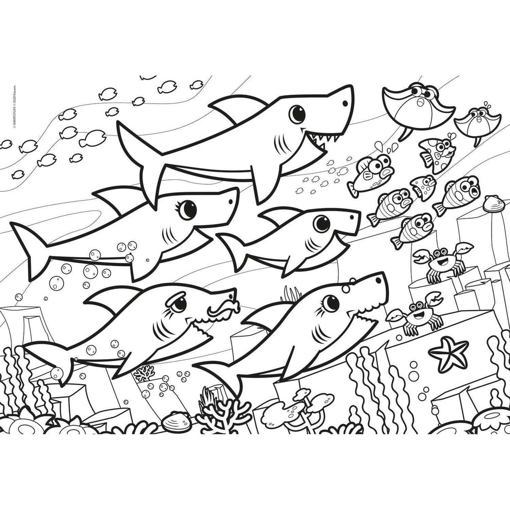 BABY SHARK DOUBLE FACE COLOURING 60PCS PUZZLE    [26095]